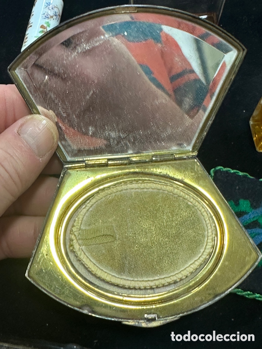 Antig&uuml;edades: Antigua polvera echa en lapisl&aacute;zuli, art deco - Foto 2