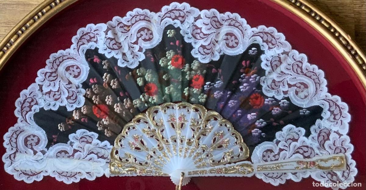 Antig&uuml;edades: ABANICO N&Aacute;CAR ENMARCADO - Foto 2