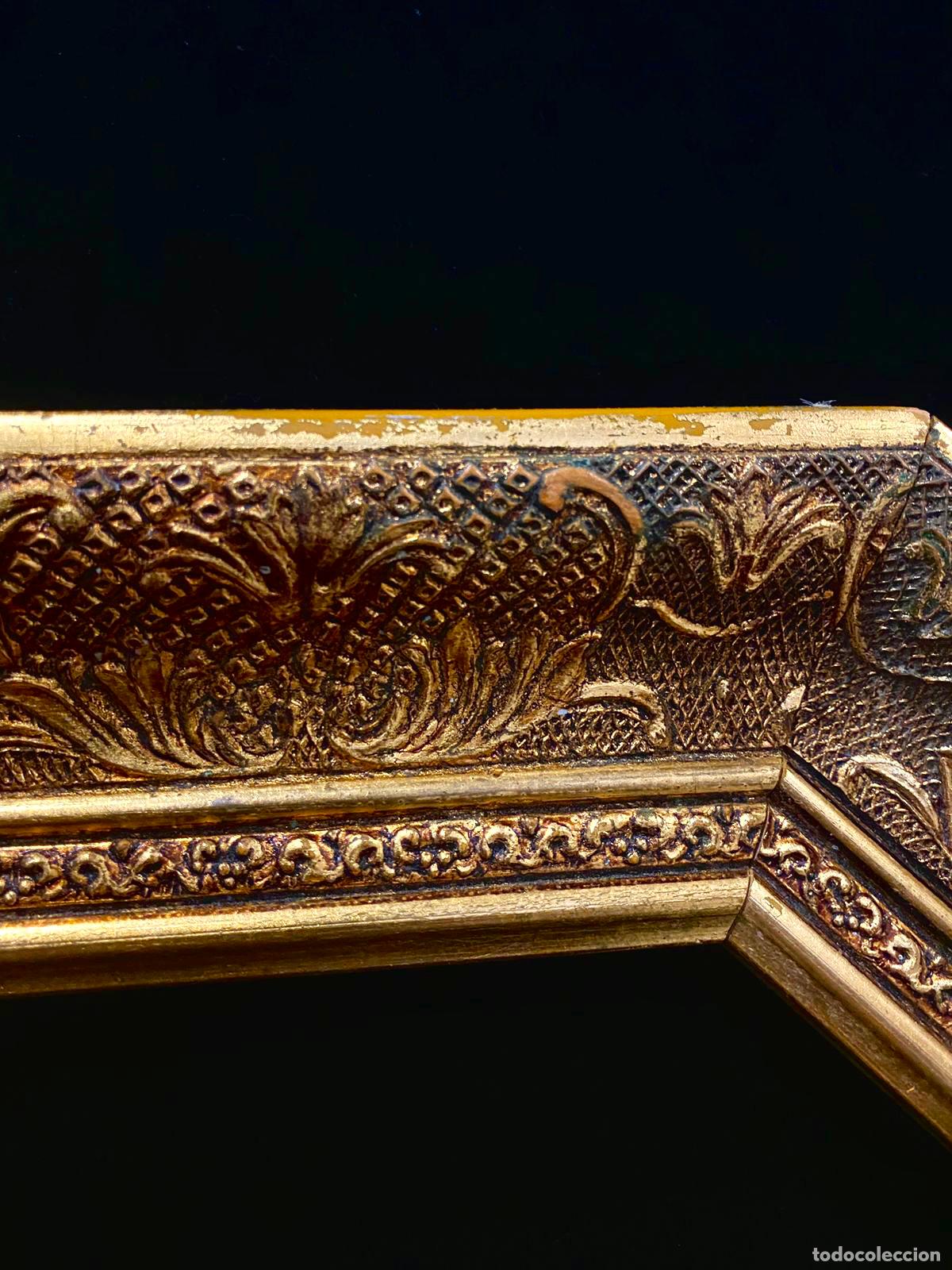 Antig&uuml;edades: Marco octogonal de madera con tonos en oro y bronce 79,58 cm - Foto 5