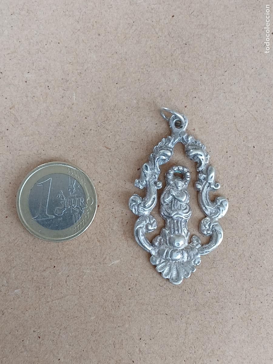 Antig&uuml;edades: MEDALLA DE VENTANA INMACULADA CONCEPCI&Oacute;N. PLATA - Foto 3