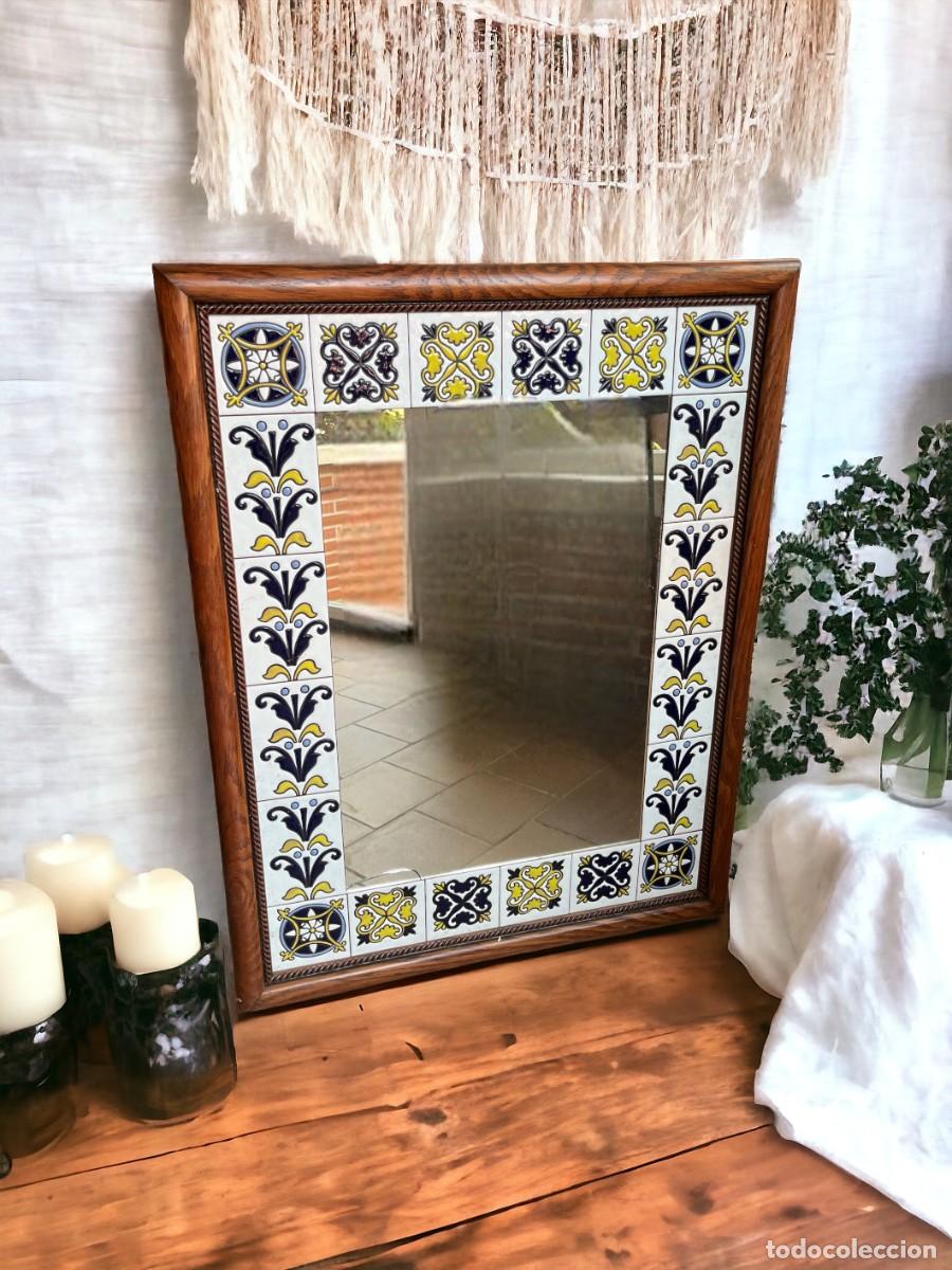 Antig&uuml;edades: Espejo con azulejos vintage - Foto 2