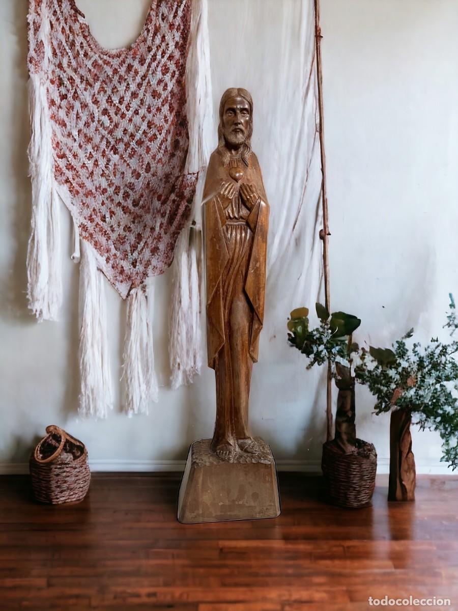 Antig&uuml;edades: Talla Sagrado Coraz&oacute;n de Jes&uacute;s - Foto 2