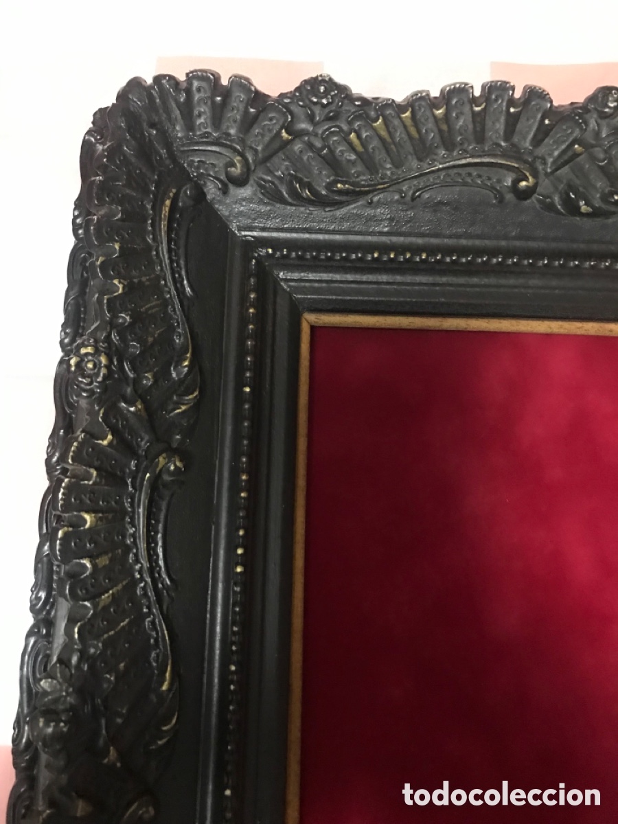 Antig&uuml;edades: Antiguo marco de madera con l&aacute;mina - Foto 13