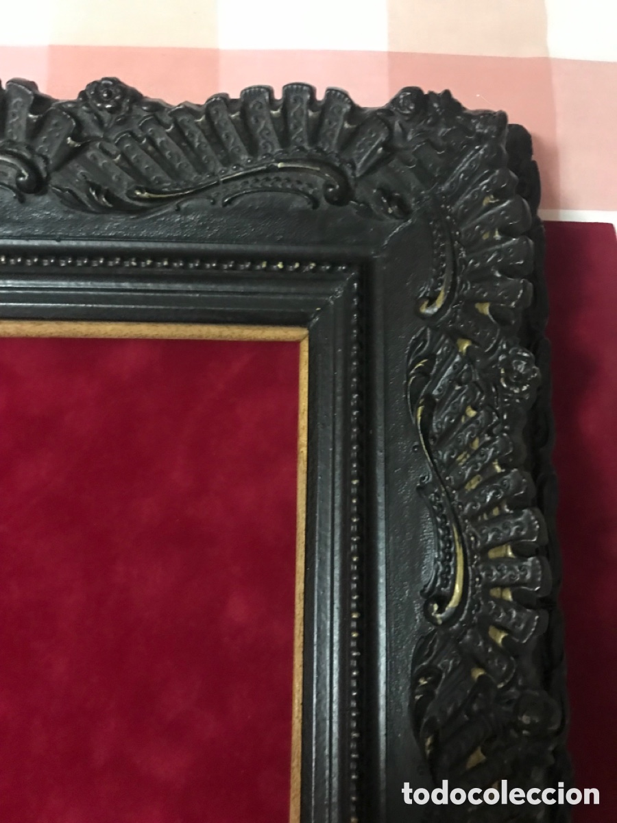 Antig&uuml;edades: Antiguo marco de madera con l&aacute;mina - Foto 14