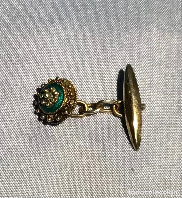 Antig&uuml;edades: GEMELOS PLATA DORADA Y ESMALTE - Foto 3