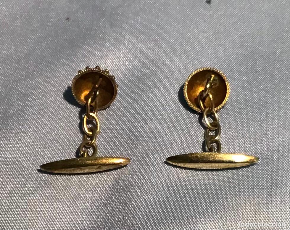 Antig&uuml;edades: GEMELOS PLATA DORADA Y ESMALTE - Foto 4