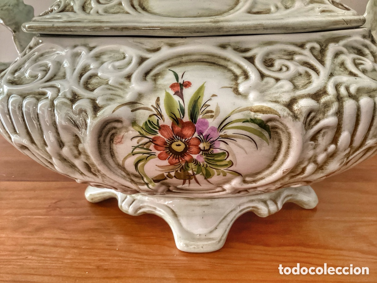 Antig&uuml;edades: Grande &ldquo; sopera&rdquo; o &ldquo; centro de Mesa estilo CAPODIMONTE. - Foto 3