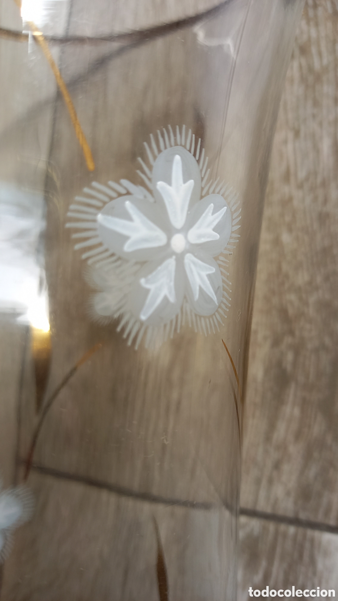 Antig&uuml;edades: Jarr&oacute;n florero de cristal pintado - Foto 2