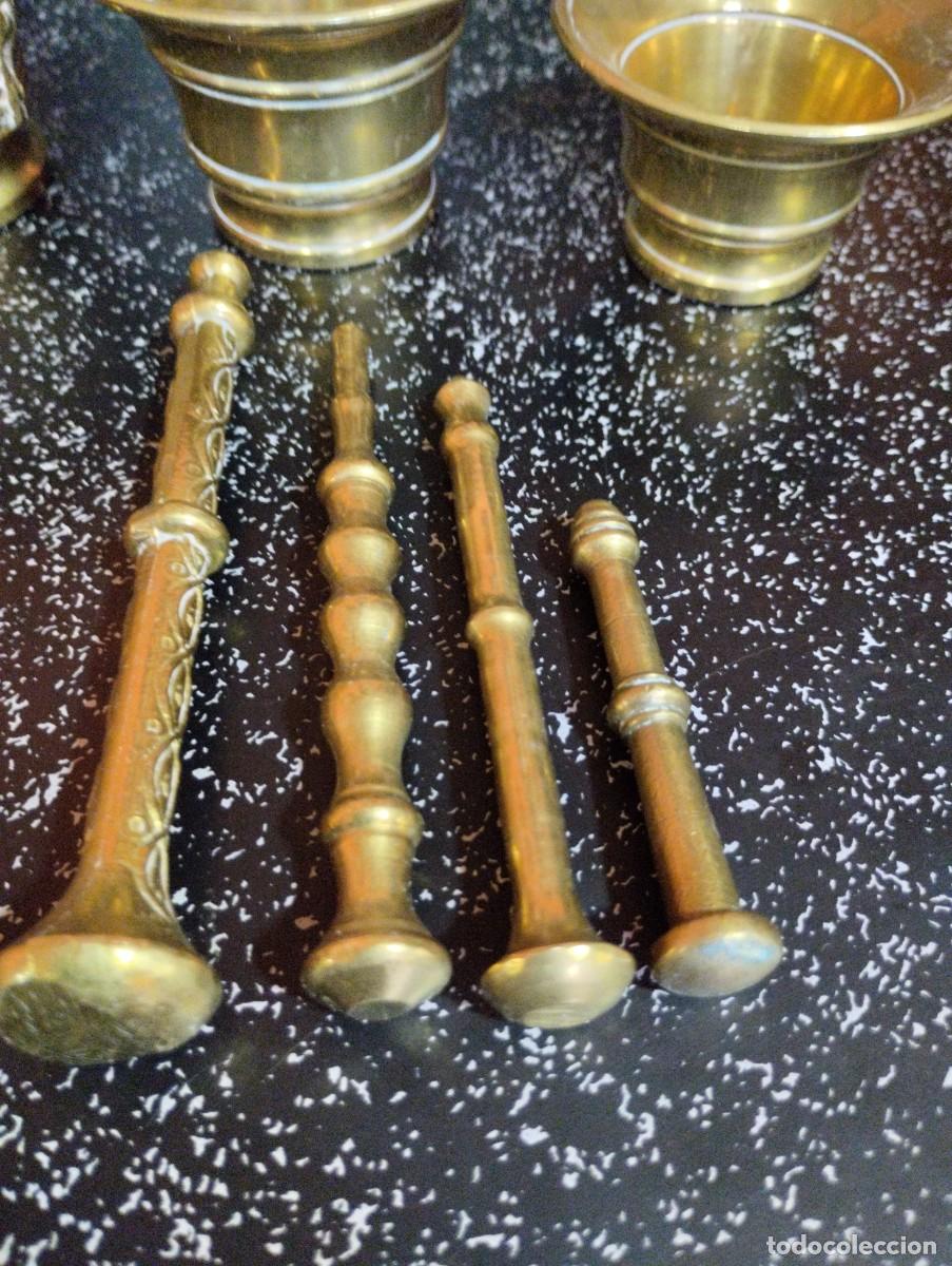 Antig&uuml;edades: LOTE DE CUATRO ALMIRECES DE BRONCE - Foto 5