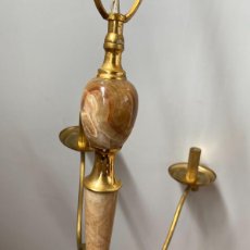 Antigüedades: LAMPARA DE TECHO ANTIGUA BRONCE Y MARMOL