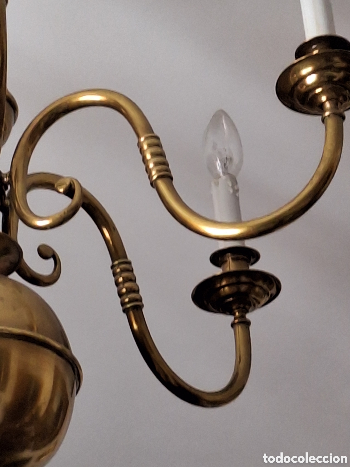 Antig&uuml;edades: L&aacute;mpara de bronce grande - Foto 3
