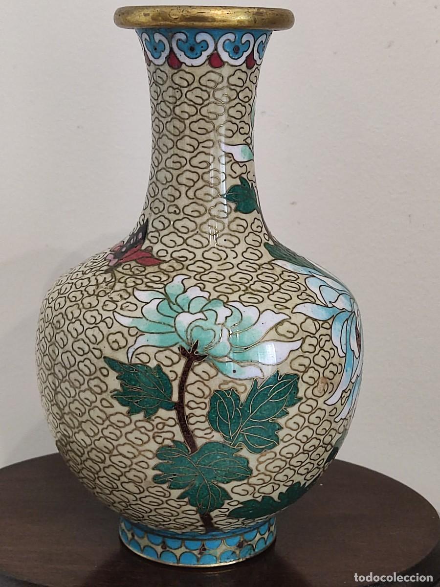 Antig&uuml;edades: JARRON CHINO CLOISONNE - Foto 2
