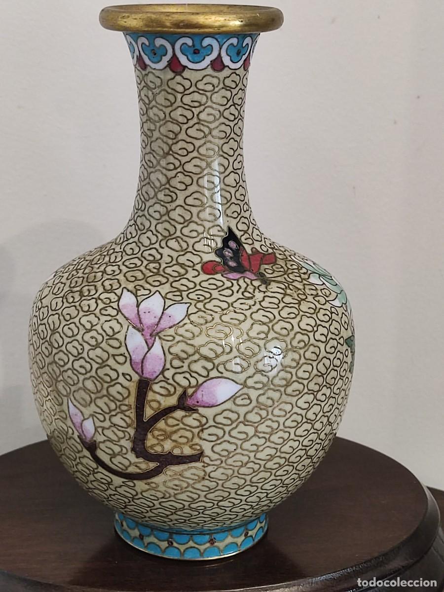 Antig&uuml;edades: JARRON CHINO CLOISONNE - Foto 4