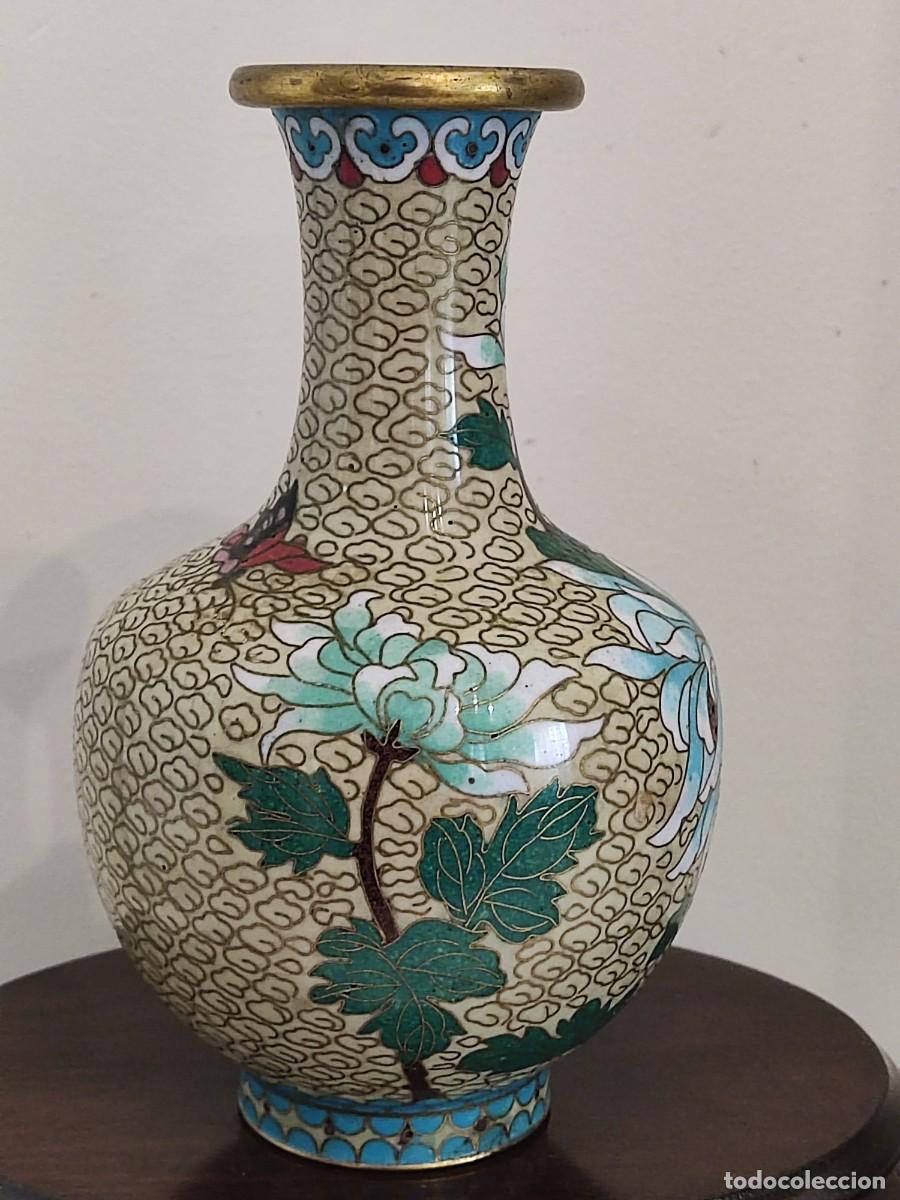 Antig&uuml;edades: JARRON CHINO CLOISONNE - Foto 6
