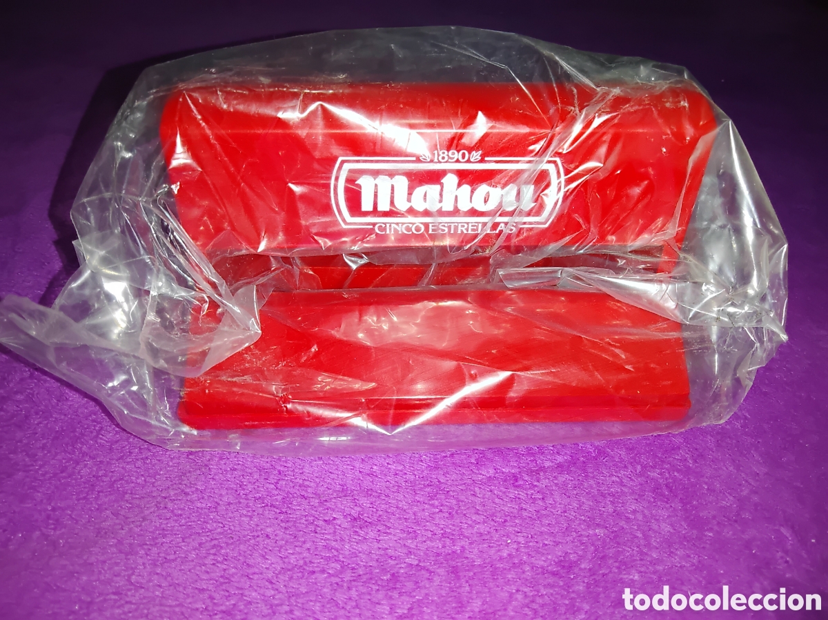 Antiquit&auml;ten: ANTIGUO SERVILLETERO MAHOU 5 ESTRELLAS DE PL&Aacute;STICO *SIN USAR*