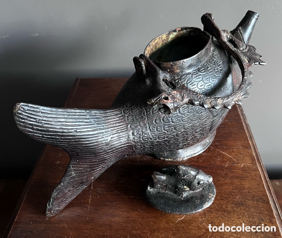 Antig&uuml;edades: L&aacute;mpara ceremonial de bronce - Foto 5