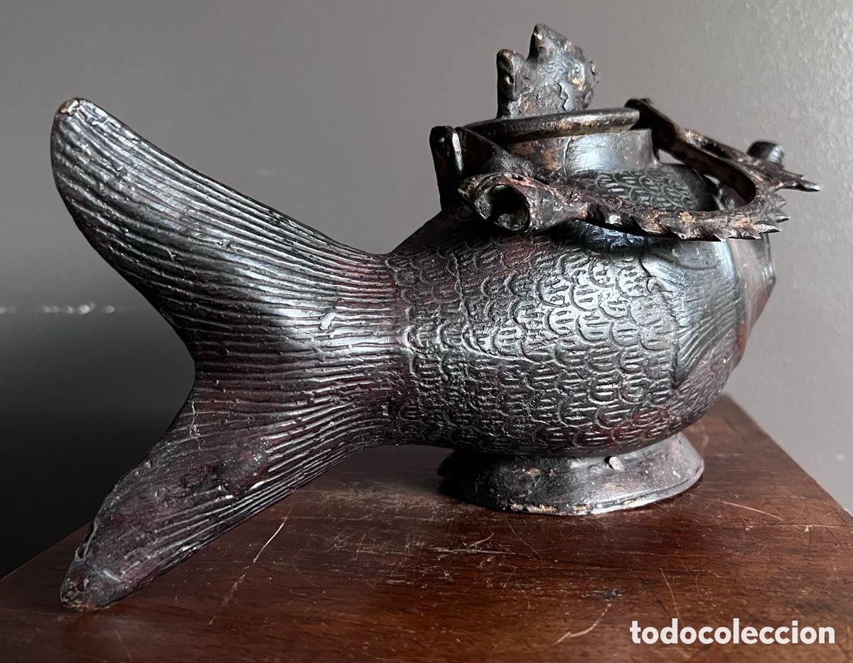 Antig&uuml;edades: L&aacute;mpara ceremonial de bronce - Foto 6