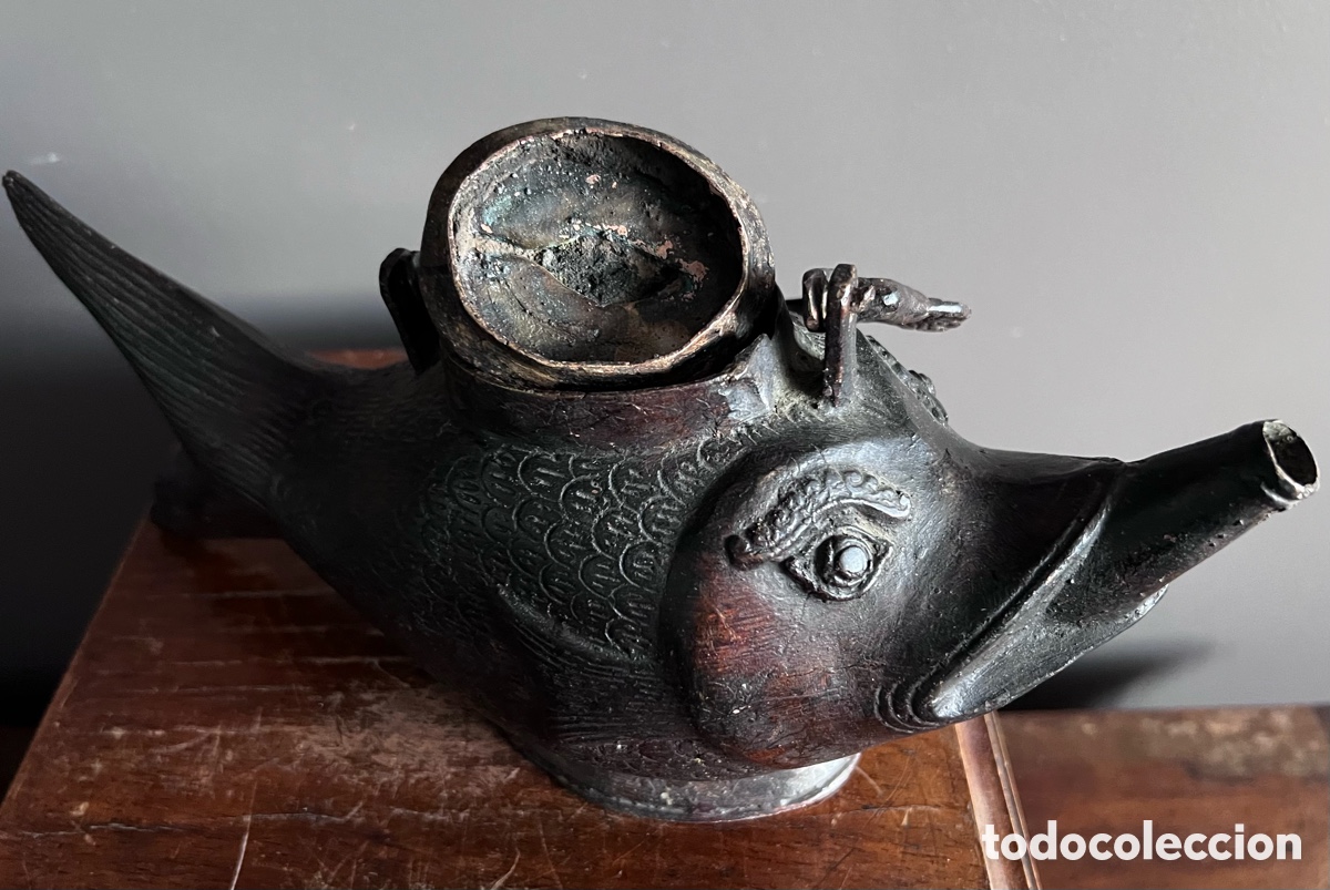 Antig&uuml;edades: L&aacute;mpara ceremonial de bronce - Foto 7