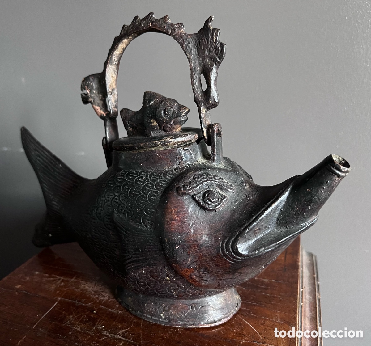 Antig&uuml;edades: L&aacute;mpara ceremonial de bronce - Foto 9