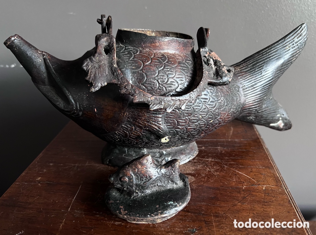 Antig&uuml;edades: L&aacute;mpara ceremonial de bronce - Foto 13