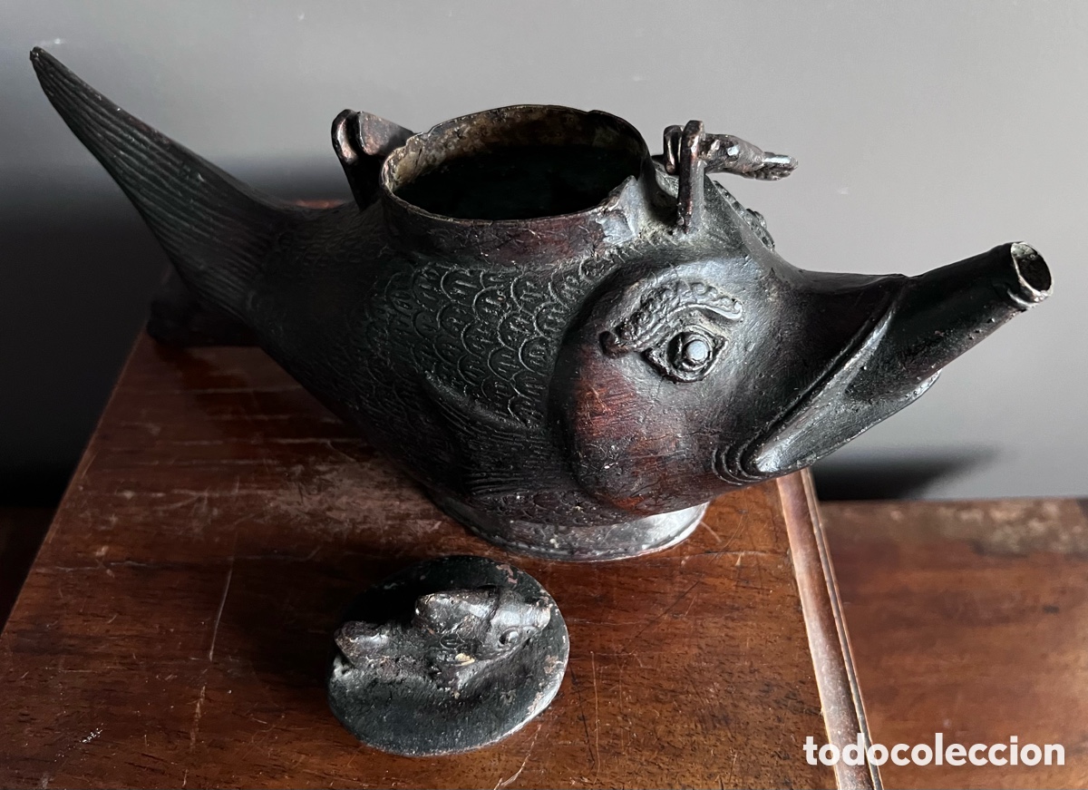 Antig&uuml;edades: L&aacute;mpara ceremonial de bronce - Foto 15
