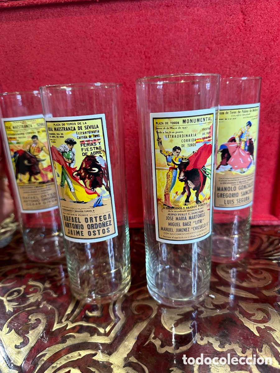 Antig&uuml;edades: vaso veteado de oro con publicidad de toros - Foto 1