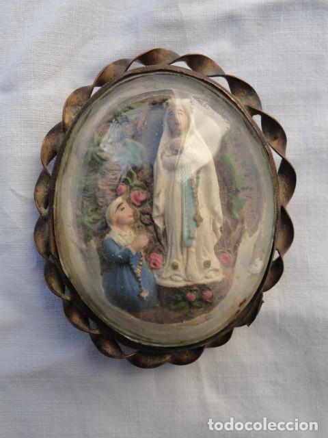Antig&uuml;edades: MEDALLA CAMAFEO VIRGEN DE LOURDES. - Foto 1