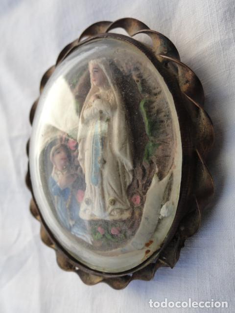 Antig&uuml;edades: MEDALLA CAMAFEO VIRGEN DE LOURDES. - Foto 2