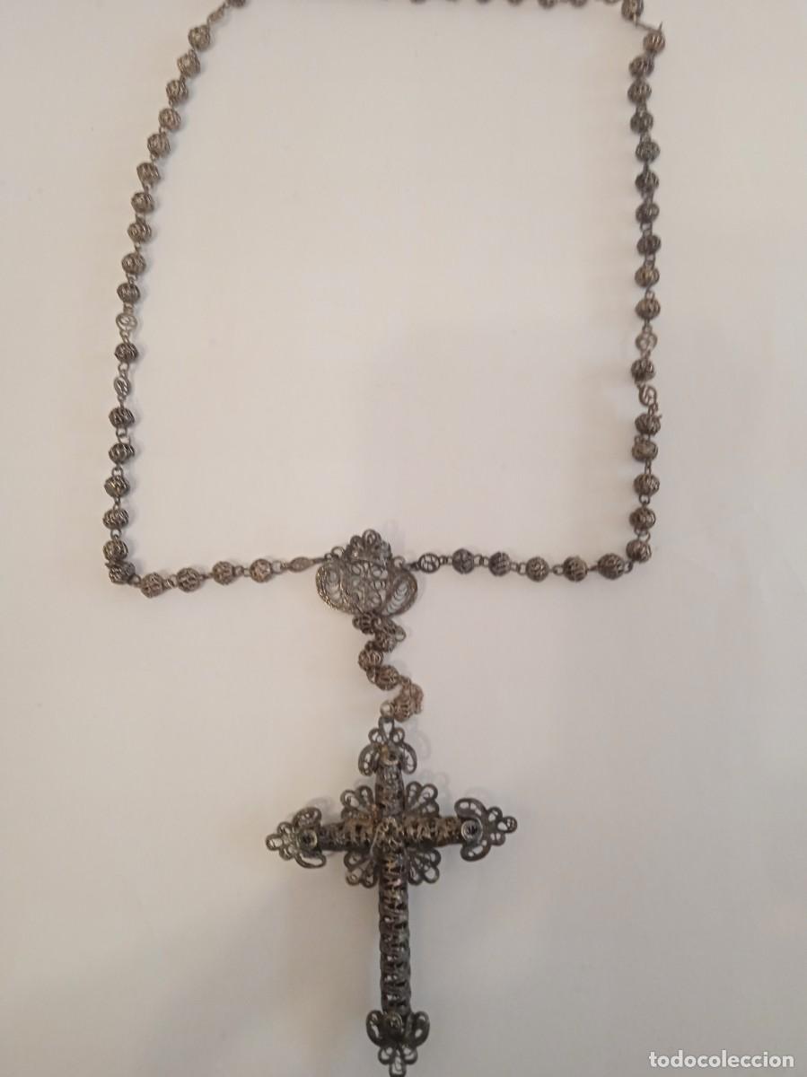 Antig&uuml;edades: Rosario isabelino en plata - Foto 1