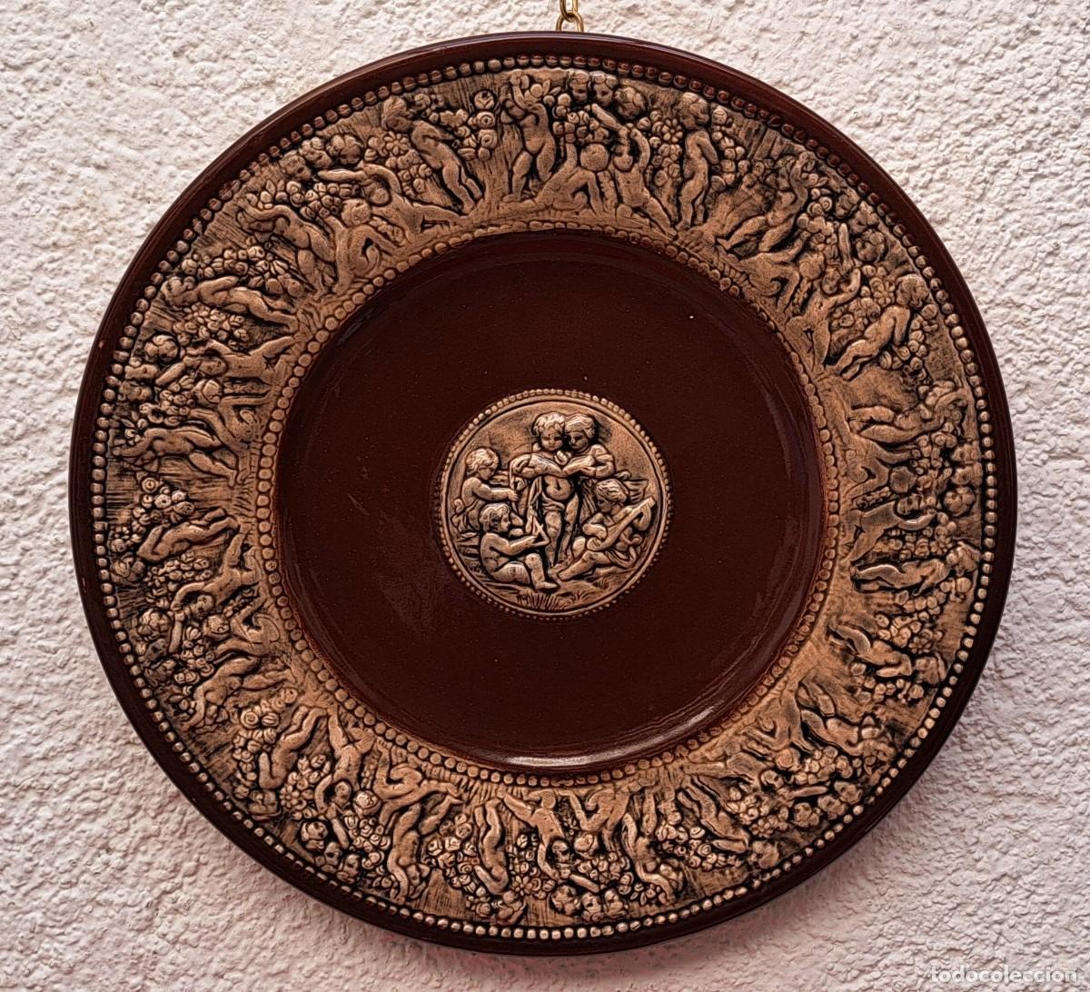 Antig&uuml;edades: GRAN PLATO DE CER&Aacute;MICA, 38,5 CM - Foto 1