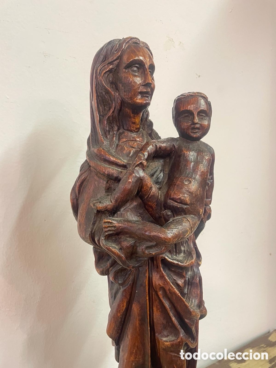 Antig&uuml;edades: Talla Madera Virgen con Ni&ntilde;o - Foto 2