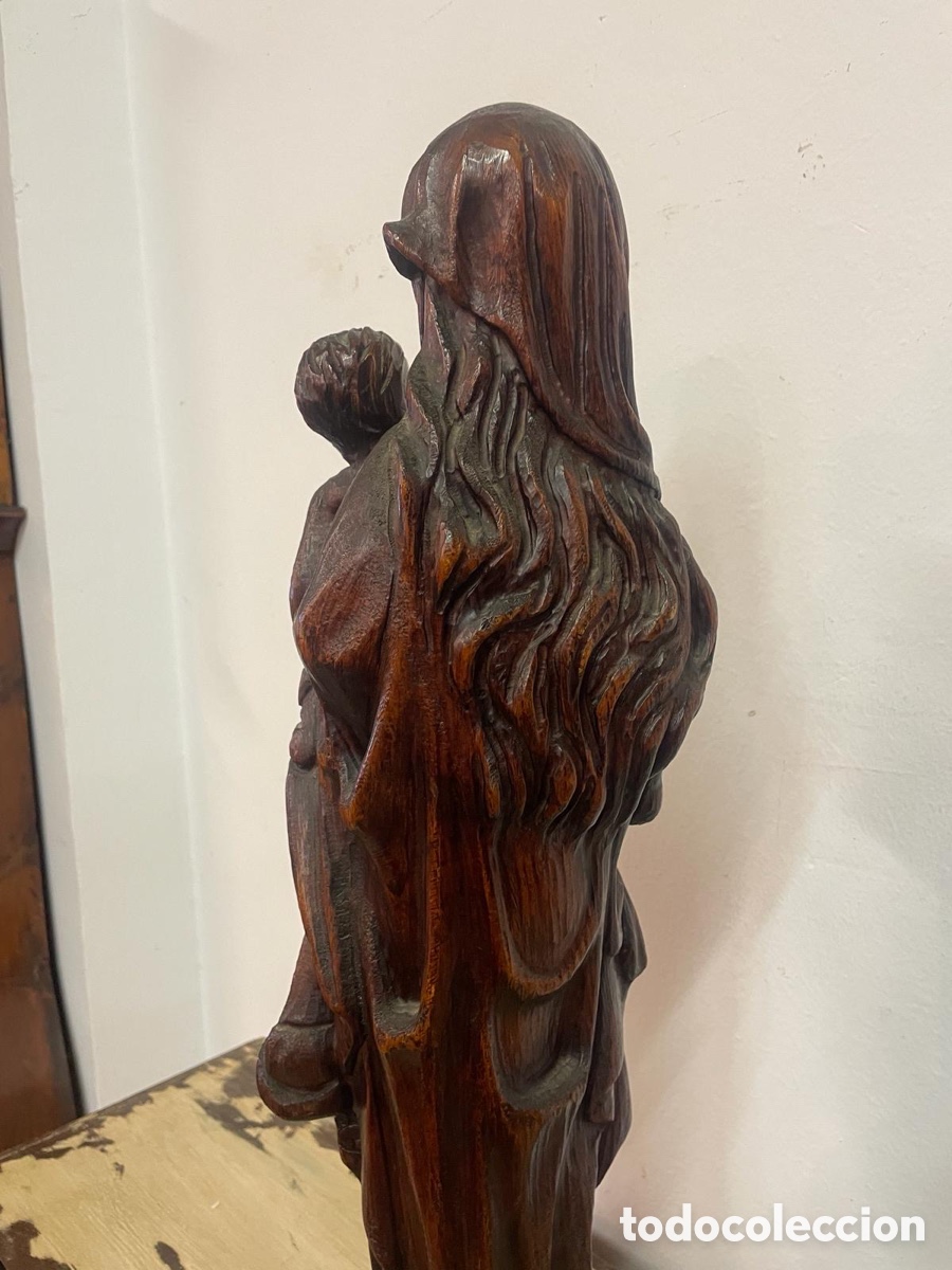 Antig&uuml;edades: Talla Madera Virgen con Ni&ntilde;o - Foto 4