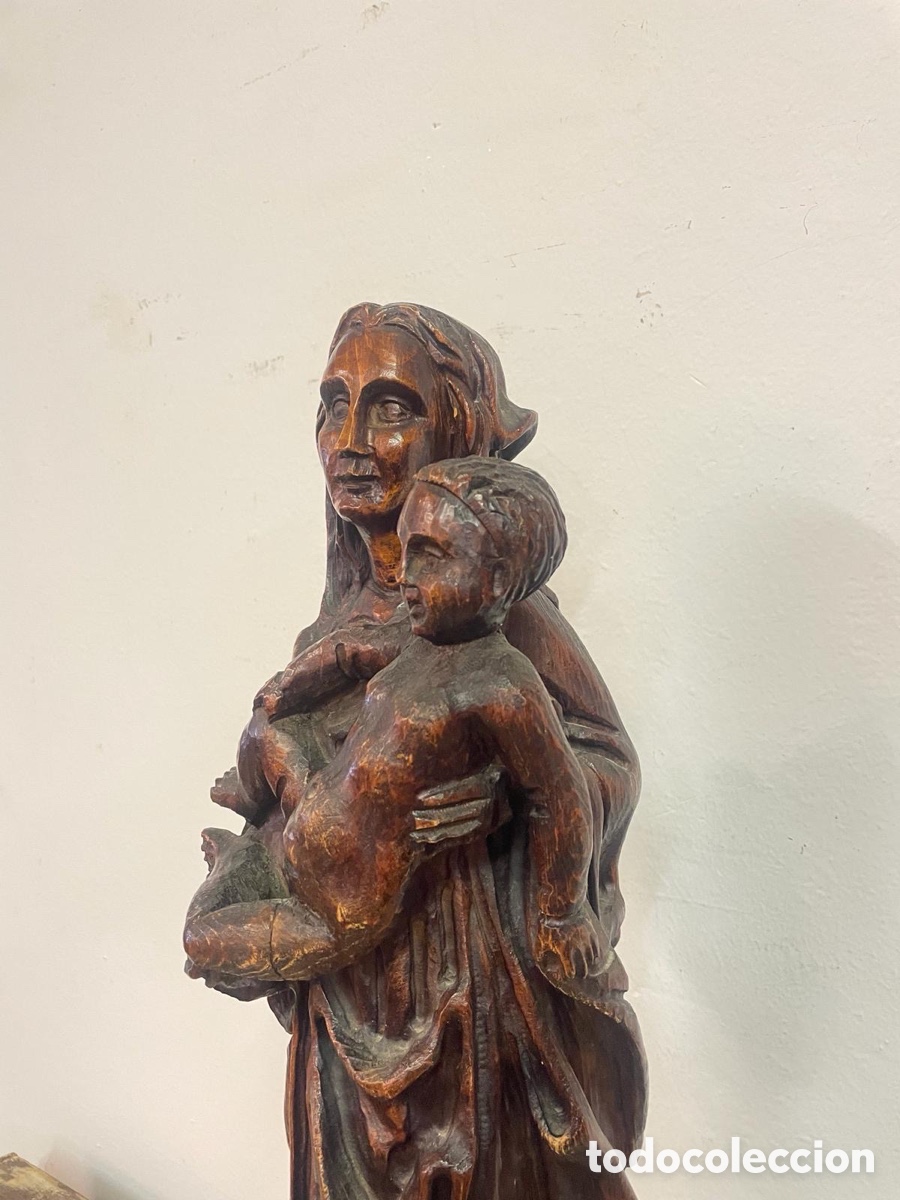 Antig&uuml;edades: Talla Madera Virgen con Ni&ntilde;o - Foto 6