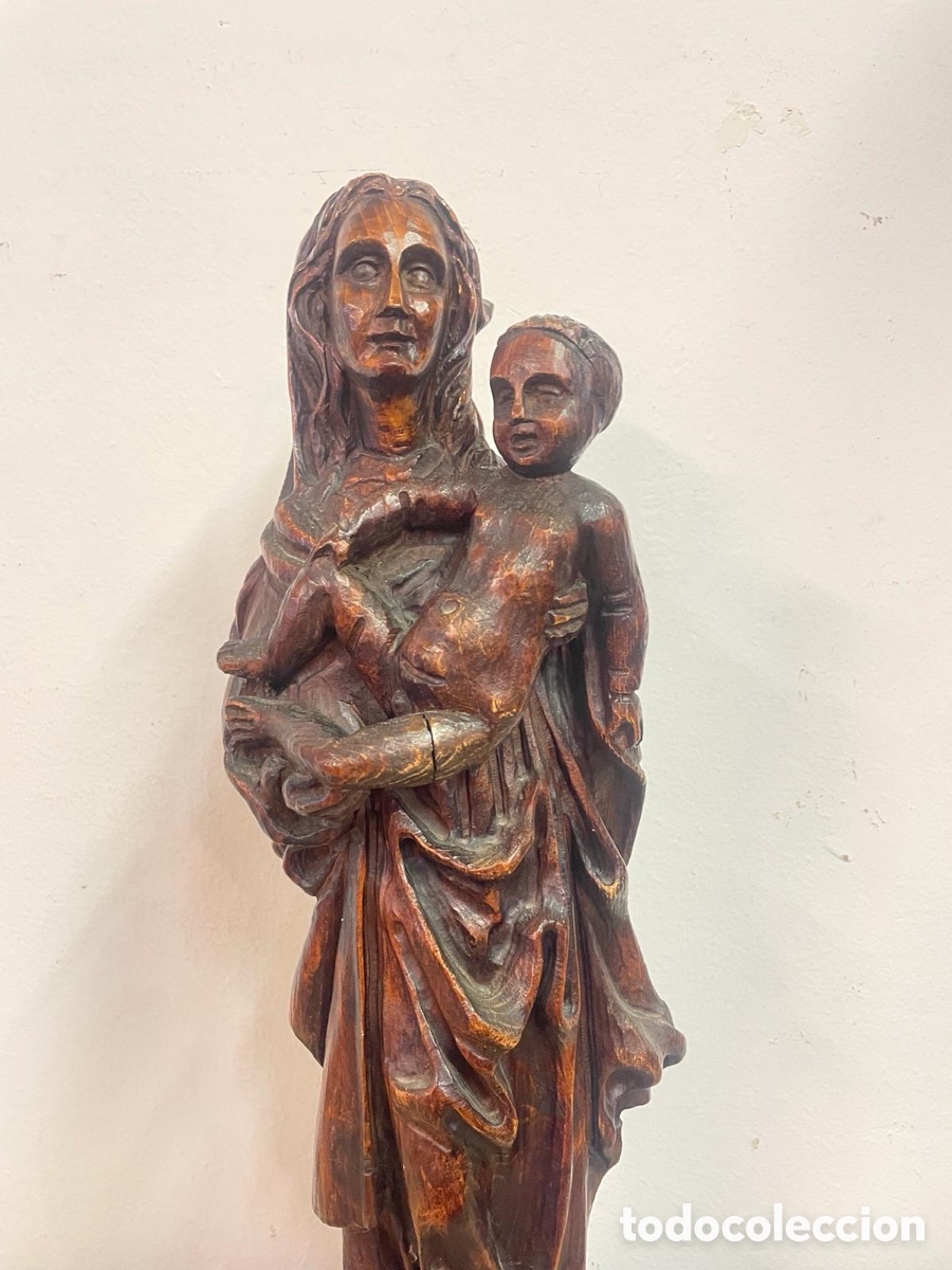 Antig&uuml;edades: Talla Madera Virgen con Ni&ntilde;o - Foto 7