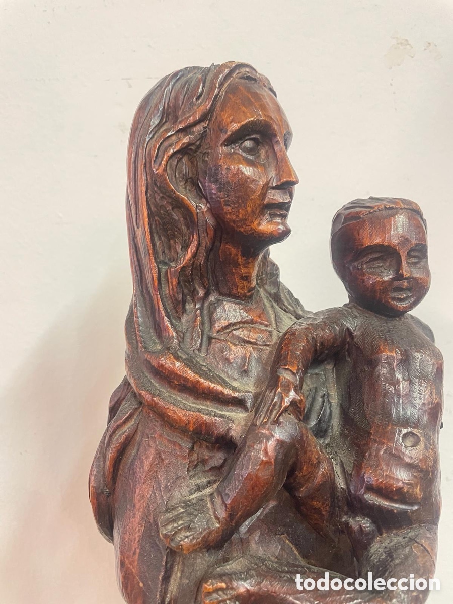 Antig&uuml;edades: Talla Madera Virgen con Ni&ntilde;o - Foto 8