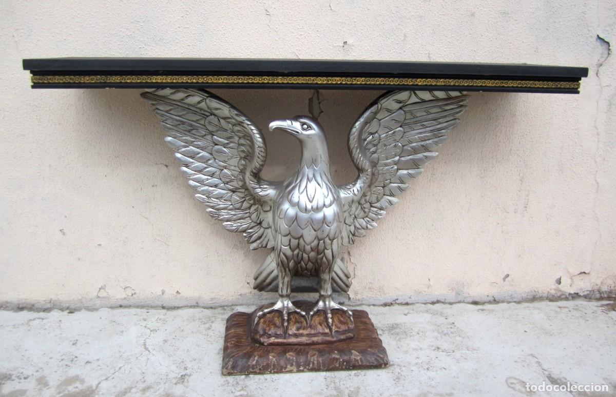 Antig&uuml;edades: Consola base de aguila plateada - Foto 3