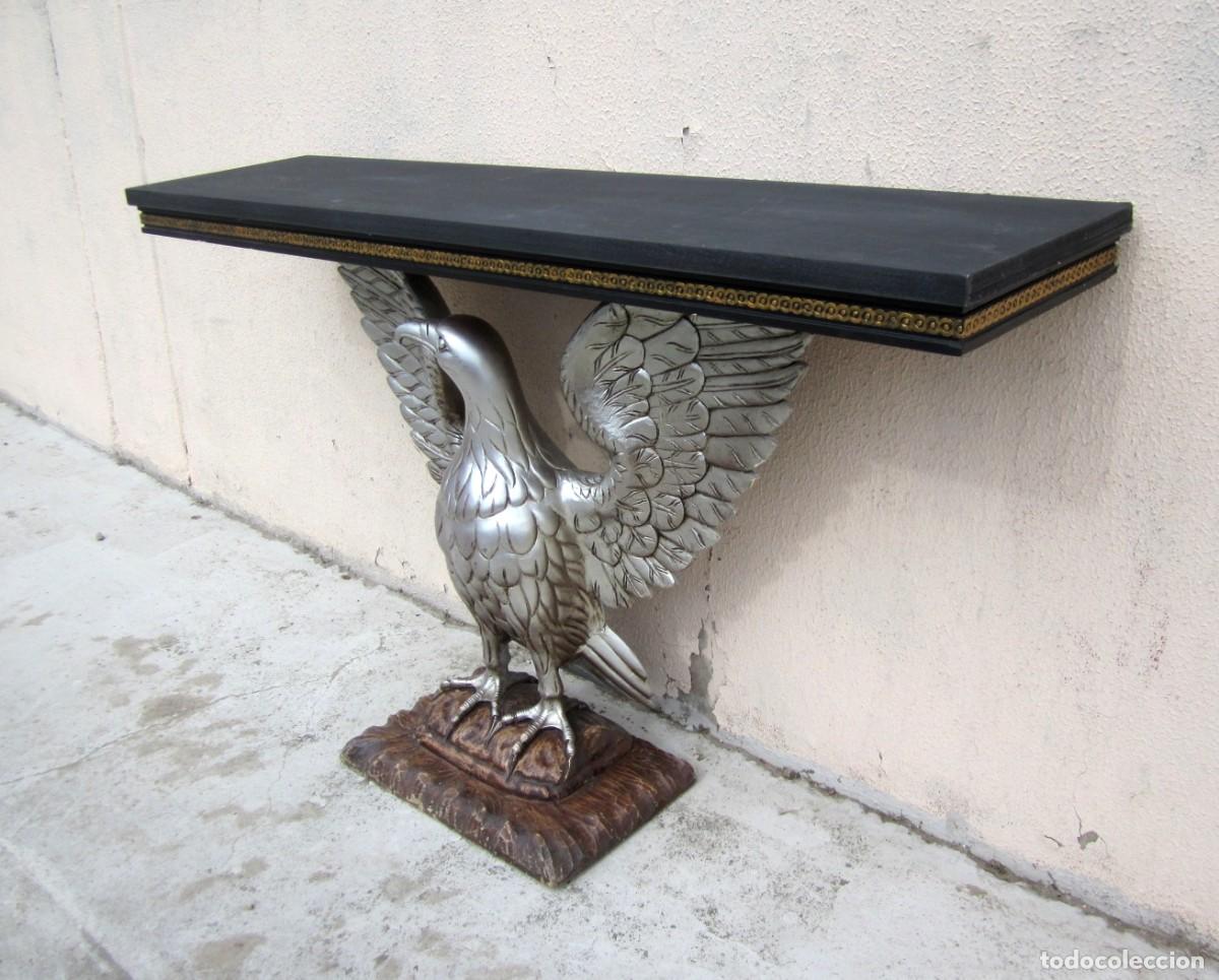 Antig&uuml;edades: Consola base de aguila plateada - Foto 7
