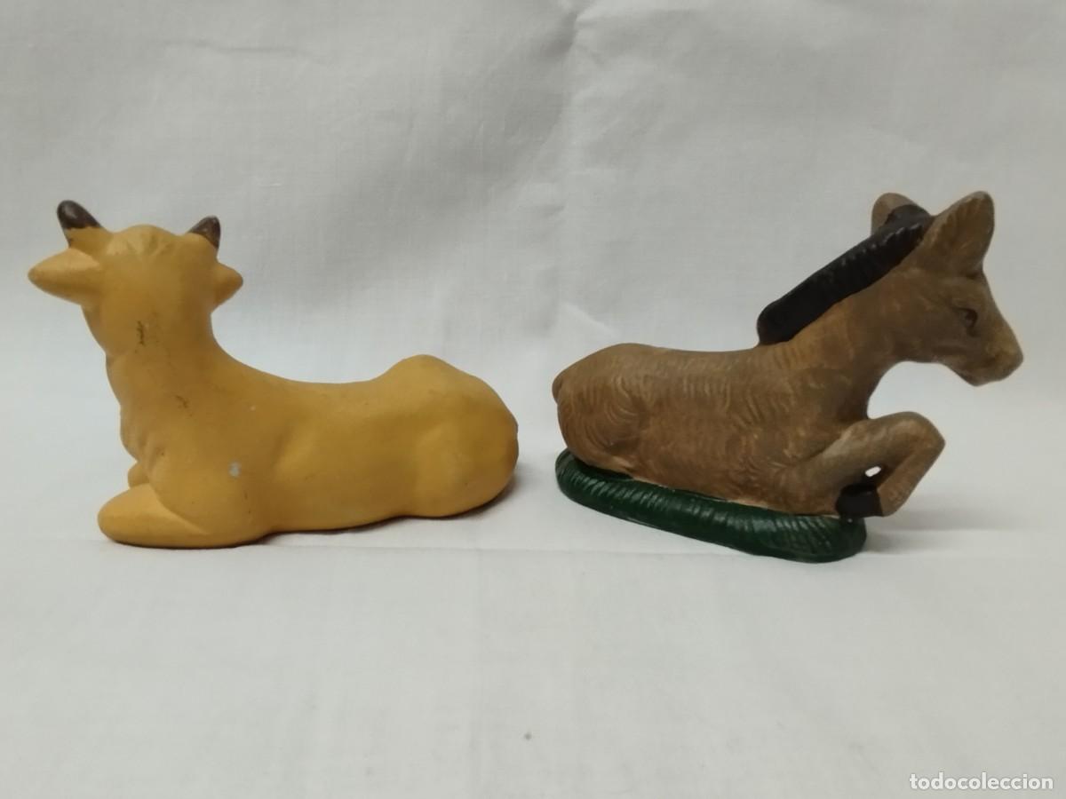 Antig&uuml;edades: PAREJA DE MULA Y BUEY DE BISCUIT - Foto 2