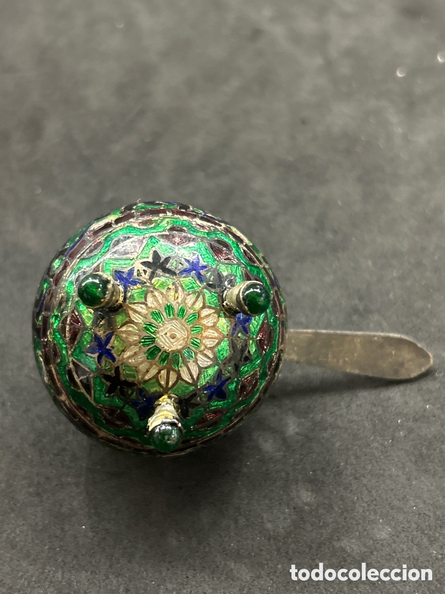 Antig&uuml;edades: Especiero de plata esmaltada - Foto 3