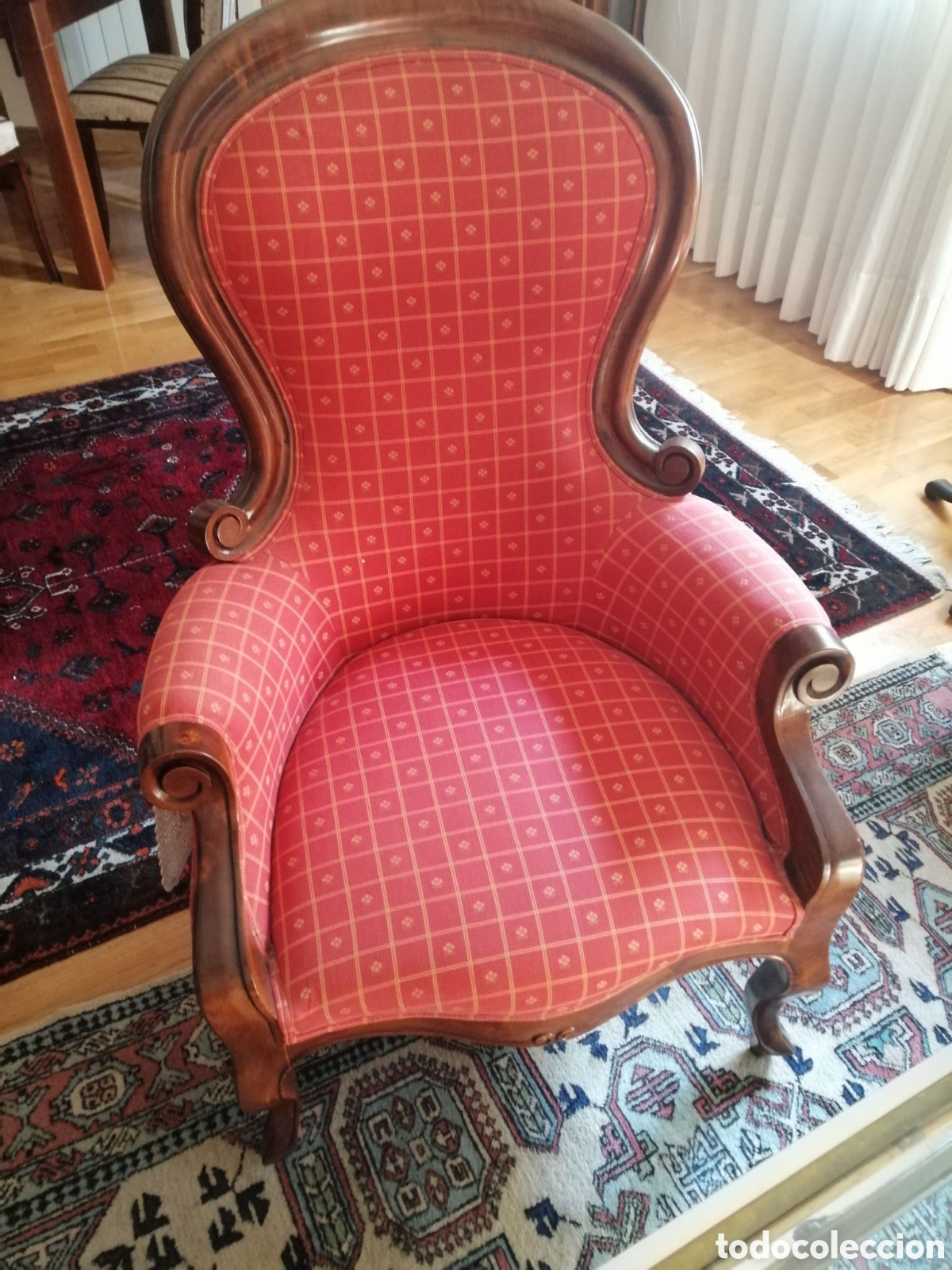 Antig&uuml;edades: Sill&oacute;n estilo Isabelino caoba - Foto 1
