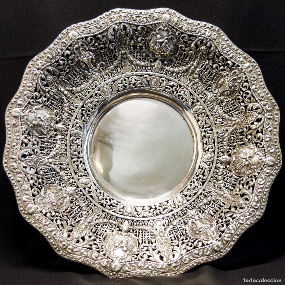 Antig&uuml;edades: Bandeja de gran tama&ntilde;o - Plata - Foto 8