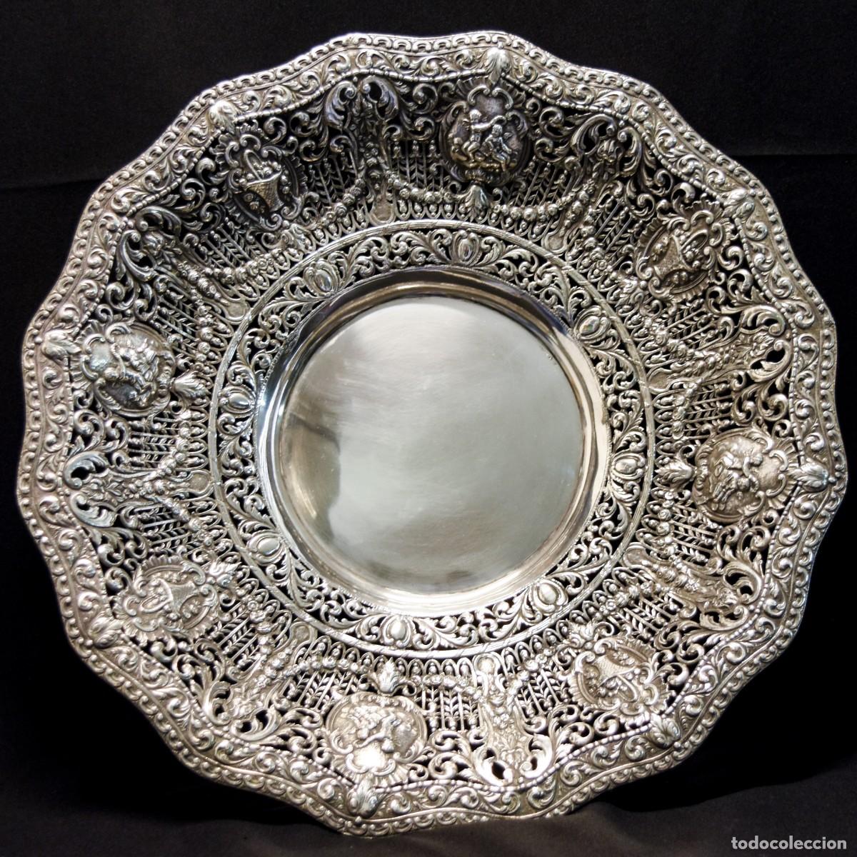 Antig&uuml;edades: Bandeja de gran tama&ntilde;o - Plata - Foto 10
