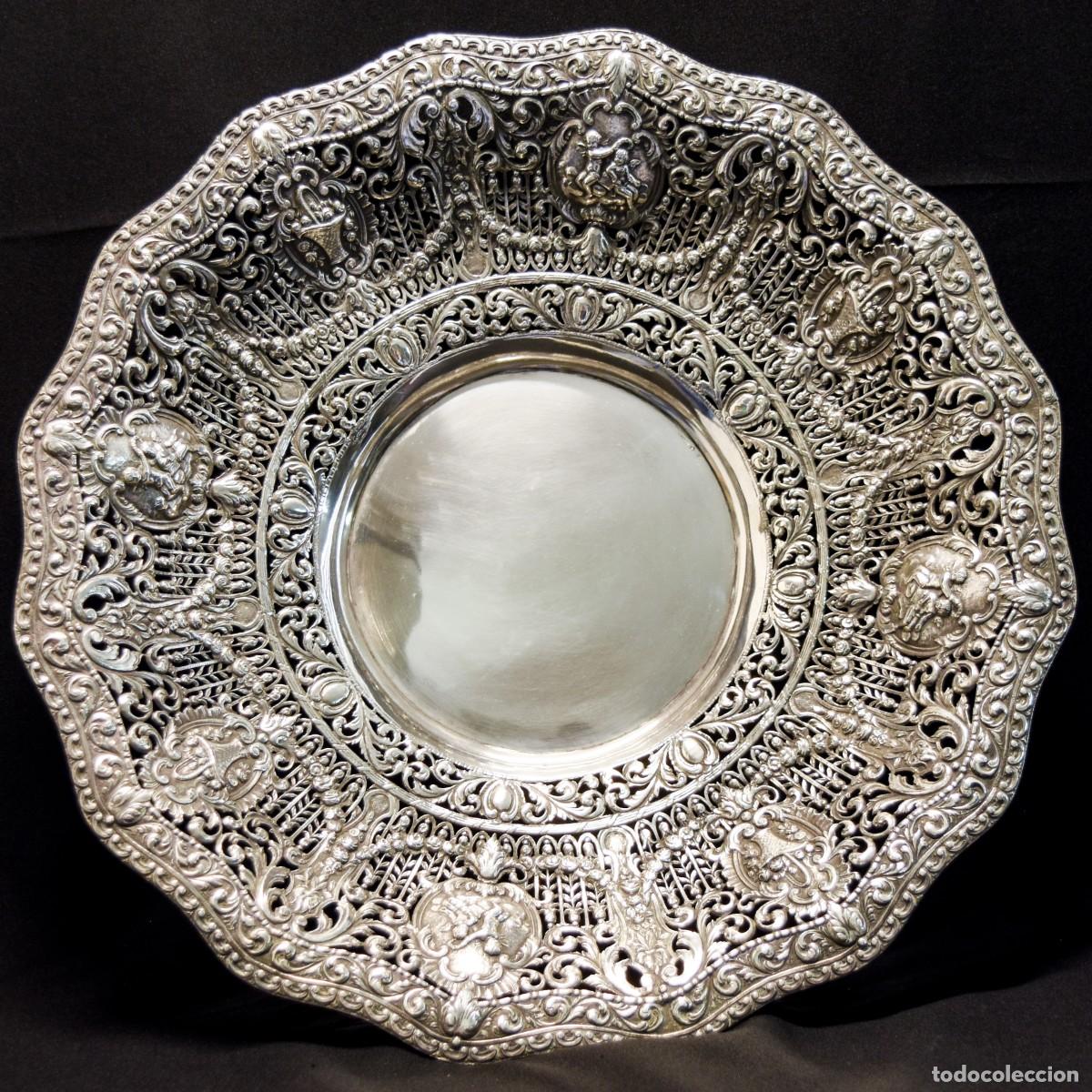 Antig&uuml;edades: Bandeja de gran tama&ntilde;o - Plata - Foto 11