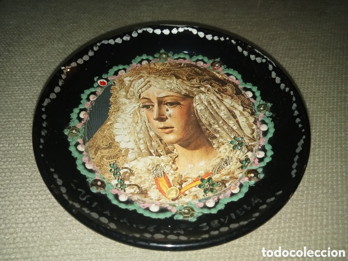 Antig&uuml;edades: Plato decoraci&oacute;n Virgen Macarena - Foto 1