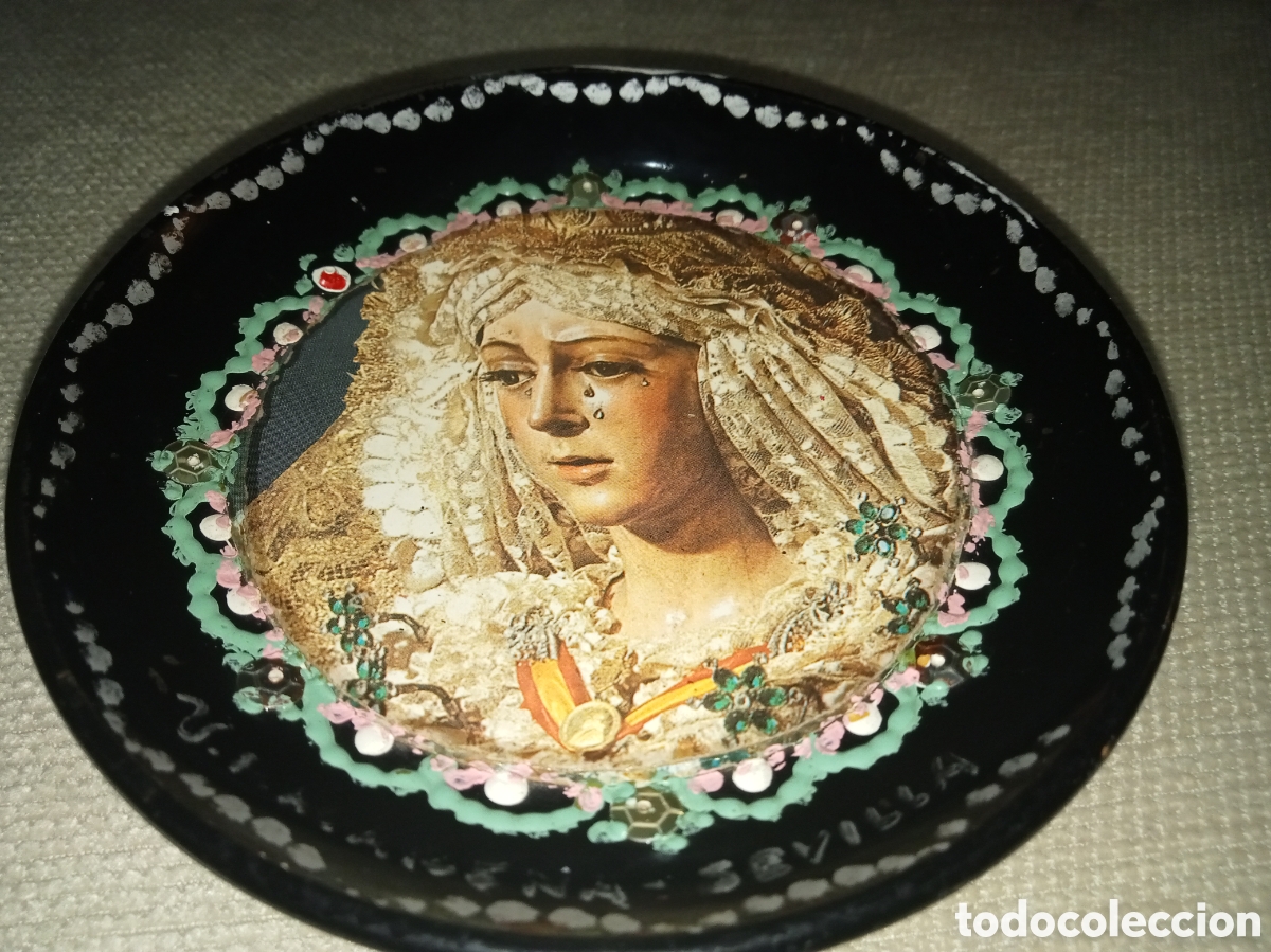 Antig&uuml;edades: Plato decoraci&oacute;n Virgen Macarena - Foto 2