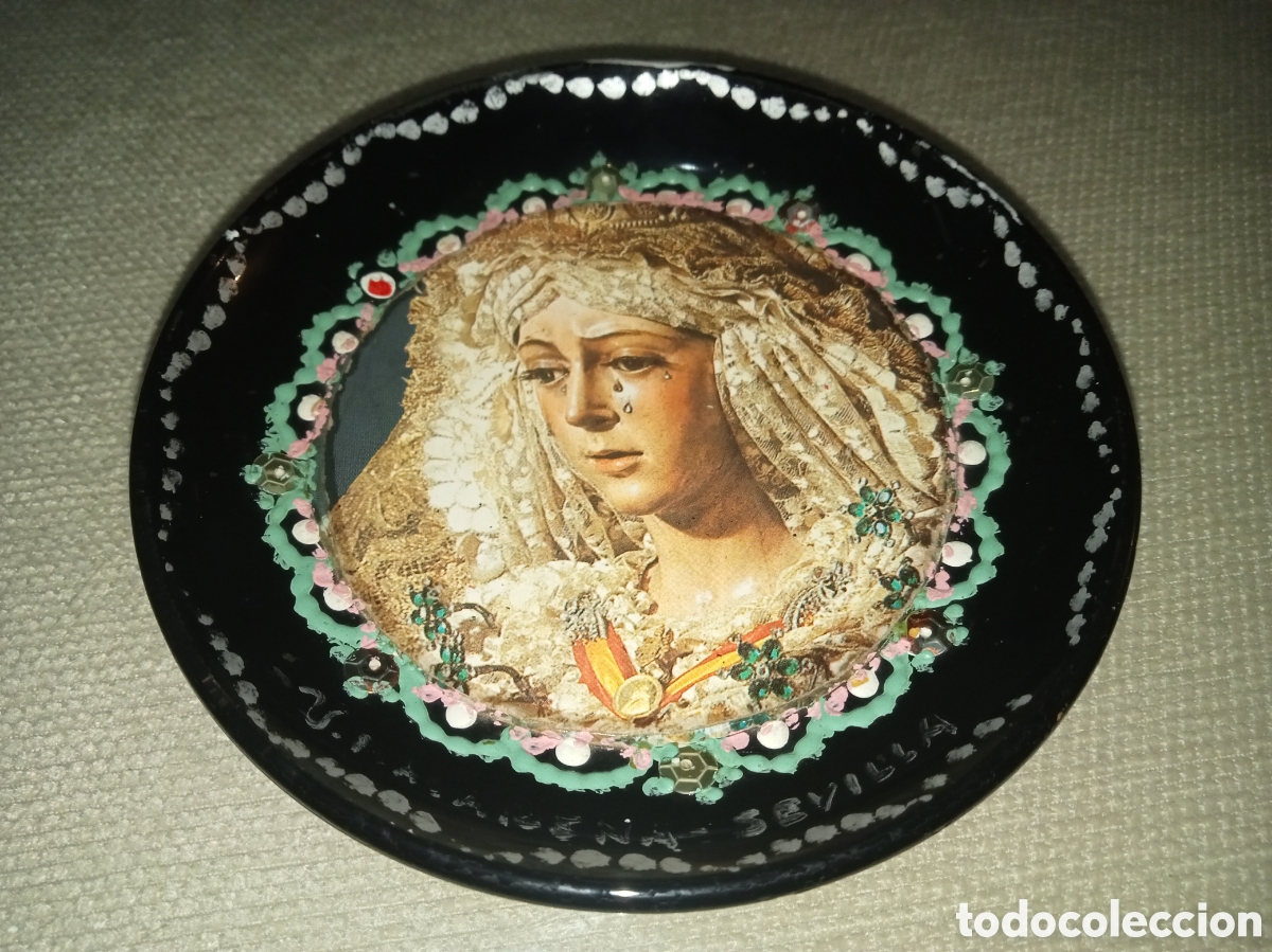 Antig&uuml;edades: Plato decoraci&oacute;n Virgen Macarena - Foto 3