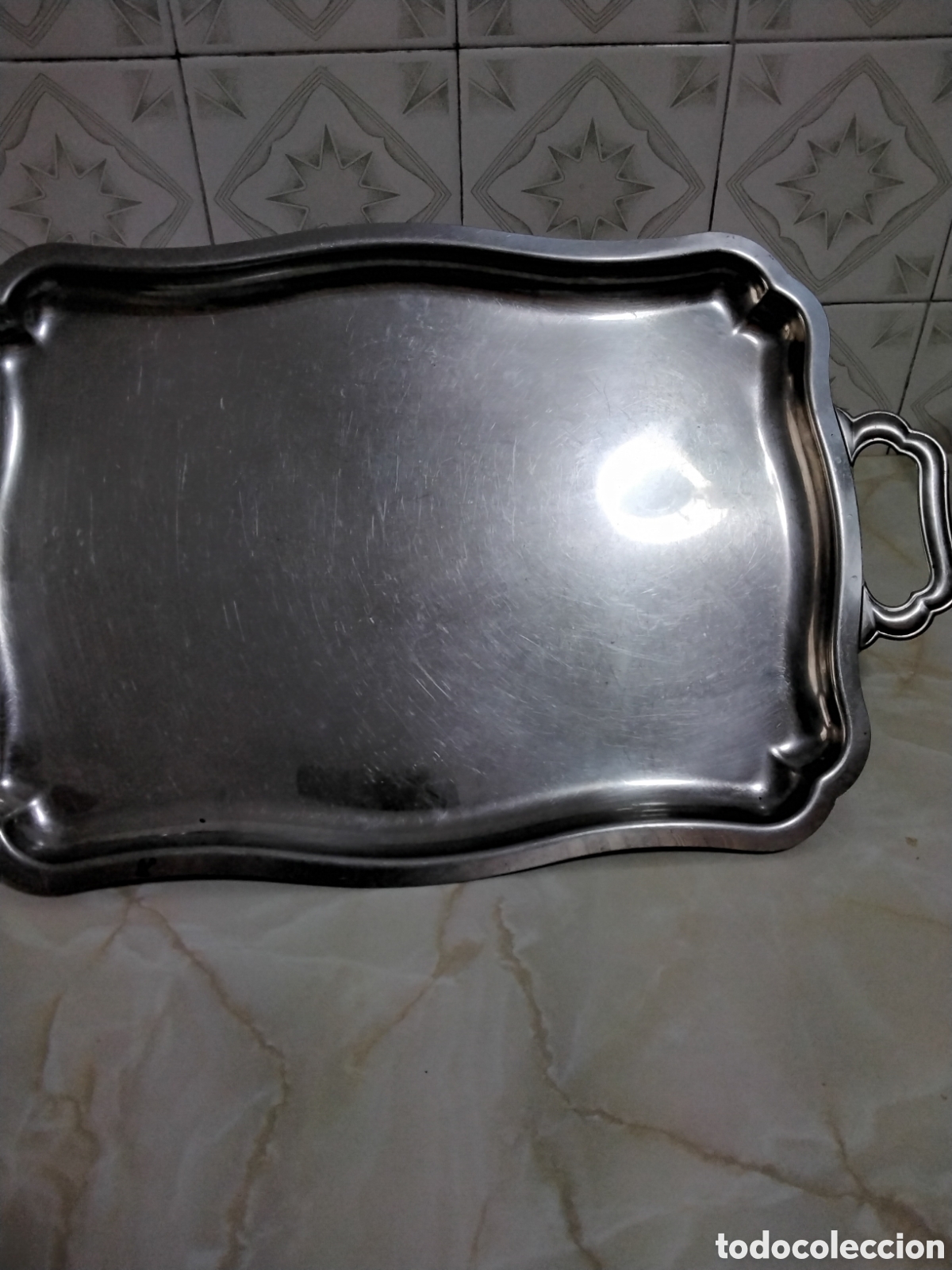 Antig&uuml;edades: Bandeja de metal antigua - Foto 2