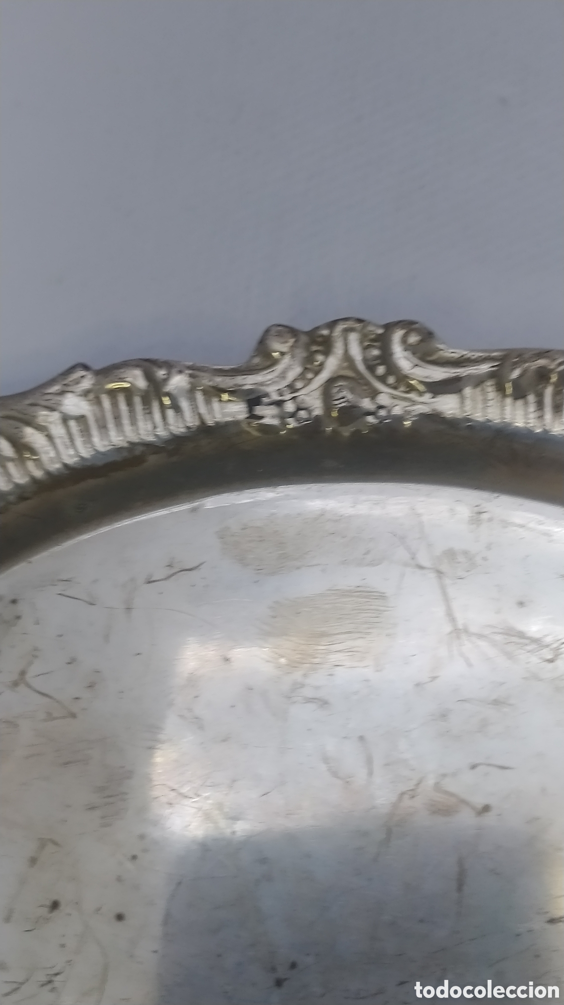 Antig&uuml;edades: Bandeja plata ovalada repujada - Foto 5