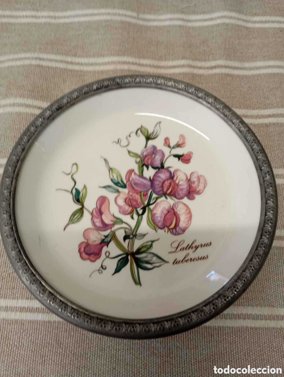 Antig&uuml;edades: Plato porcelana/esta&ntilde;o - Foto 1