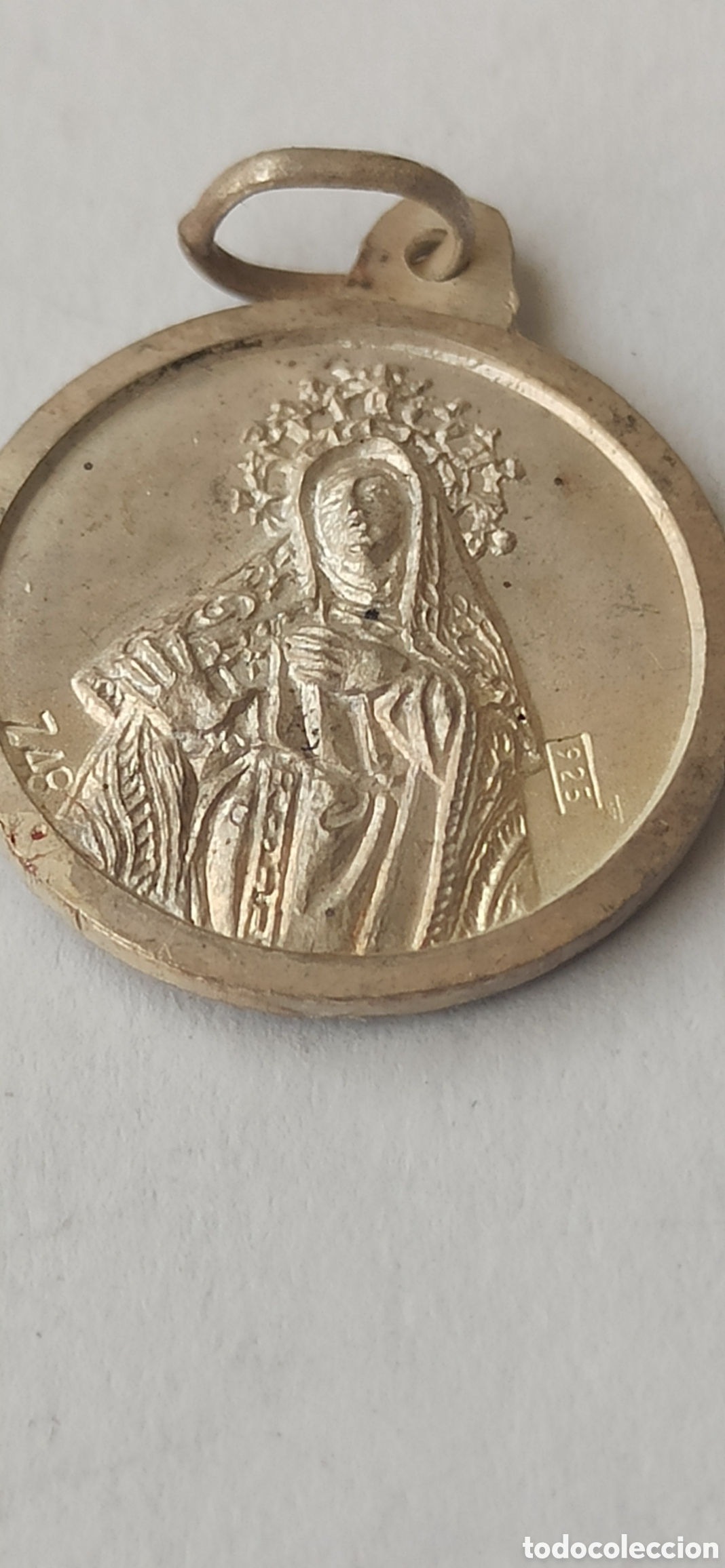 Antig&uuml;edades: Colgante Religioso plata de ley - Foto 2